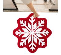 Fyrdyn Christmas Bathroom Rugs | Red Round Christmas Carpet | Non-slip Decoration, Machine Washable Soft Throw Rugs Carpet For Living Room, Bedroom, Bathroom