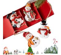 Fyrdyn Christmas Snowman Ornaments | Resin Santa Claus Pendant for Garden,Christmas Ornament, Multi-functional Home Decorations Indoor Outdoor Bedroom Living Room Yard Holiday Family