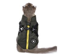 Fyrdyn Dog Coat with Harness - Waterproof Jackets with Harness and D Rings,Warm Zip Up Cold Weather Coats for Puppy Cats Walking Hiking
