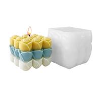 Fyrdyn Flower Molds Silicone - 3D Rose Cube Candle Making Molds | Flower Gypsum Mould,for Soap Plaster Ornament Home Accent Family Holiday Party Valentine's Day