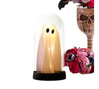 Fyrdyn Halloween Ghost Night Light - Light Up Ghost in a Jar Decor,Scary Cute LED Battery Operated Tabletop Lamp for Party Kitchen Holiday Halloween Mantel Decoration