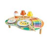 Fyrdyn Kids Play Table,Wooden Educational Baby's Drum And Xylophone Table - Hand-eye Coordination Development Toys for 2+ Baby Toddler Kid Boys Girls