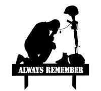 Fyrdyn Kneeling Soldier Ornaments | Fallen Soldier Garden Statue | Long-Lasting Garden Statue Soldiers | Easy To Install Wrought Iron Decoration | No Fading Kneeling Soldiers For Housewarming