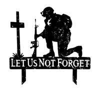 Fyrdyn Kneeling Soldier Ornaments | Fallen Soldier Garden Statue | Long-Lasting Garden Statue Soldiers | Easy To Install Wrought Iron Decoration | No Fading Kneeling Soldiers For Housewarming