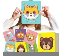 Fyrdyn Letter Cards - Letter Large Cards - Fun Educational Game, Animal Alphabet Toy for Home Classroom Activities Childhood Practice Recognition