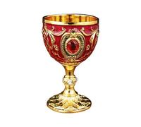 Fyrdyn Red Wine Glasses,Vintage European Metal Stem Flutes | 30ml Small Reusable Red Wine Glasses | for Bourbon Vodka Tequila Brandy Sake Drinks Kitchen Bar Party Dinners Wedding Holiday Birthday
