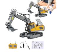 Fyrdyn Remote Control Excavator | Construction Sand Digger - Rc Construction with Lights and Sounds - for Kids Ages 3-8 Birthday Sandbox Holiday Role Playing
