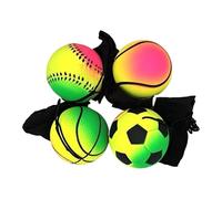 Fyrdyn Sports Wrist Ball - Elastic String Ball Wrist Trainer 4-Piece - Training Exerciser Workout Equipment for Gym Home Kids Fitness Team Training Family Gatherings Indoor Outdoor