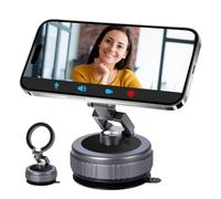 Fyrdyn Vacuum Phone Holder - Suction Phone Holder Movable Car Mount - Mobile Stand Foldable Cradle Bracket 360 Degree Rotating for Most Smartphones, Vehicle Accessories