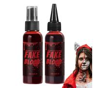 Fyrdyn Washable Fake Blood | Halloween Blood Makeup Kit 60ml,Liquid Tool Safe Multi Purpose Splatter for Outdoor Movies Cosplay Horror House Party Photography Stage Dramas