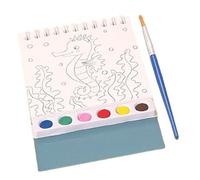 Fyrdyn Watercolor Book for Kids - Washable Watercolor Book with Paint Brush | Educational Beginner-Friendly Drawing Workbook for Birthday Party Art Class Travel