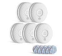 Fyremeld Smoke Alarm for Home Smoke Detector with 10-year Lifespan, 5-year Battery Life (AA), No Blinking LED, Fire Alarm EN14604 Certified 5 Pack
