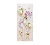 FYRHLH 3D Peel and Stick Door Stickers Roses Self-Adhesive Door Wallpaper Waterproof Removable Door Murals Decal for Bedroom Wardrobe Home Office W77 x H200 cm