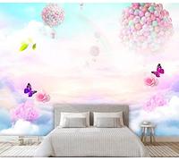 FYRHLH Wall Mural Balloon Butterfly 3D Wallpaper Mural Wallpaper Non-Woven Photo Wall Art Murals for Living Room Bedroom Tv Office Restaurant Murals Home Decoration 350cm×256cm