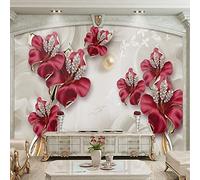 FYRHLH Wall Mural Colored Flowers 3D Wallpaper Mural Wallpaper Non-Woven Photo Wall Art Murals for Living Room Bedroom Tv Office Restaurant Murals Home Decoration 350cm×250cm