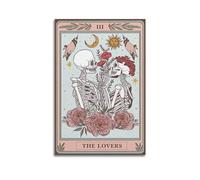 FYRN Skeleton Tarot Card The Lovers Vintage Poster Wall Art Print Retro Aesthetic Room Decor Office Decorations 12x18inch(30x45cm) Unframe-style