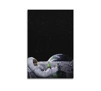 FYRN Spaceman Astronaut Have A Rest on Moon Poster Wall Art Print Retro Aesthetic Room Decor Office Decorations 12x18inch(30x45cm) Unframe-style