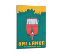 FYRN Vintage Sri Lanka Travel Retro Poster Wall Art Print Retro Aesthetic Room Decor Office Decorations 08x12inch(20x30cm) Frame-style