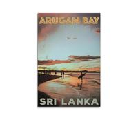 FYRN Vintage Travel Arugam Bay Sri Lanka Illustration Poster Wall Art Print Retro Aesthetic Room Decor Office Decorations 16x24inch(40x60cm) Unframe-style