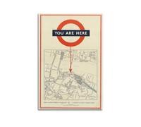 FYRNQ A ''You Are Here'' Poster for London Bridge Underground Station Poster Wall Art Print Retro Aesthetic Room Decor Painting Canvas Home And Office Decorations 20x30inch(50x75cm) Unframe-style