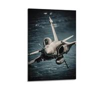 FYRNQ Military Poster Jet Fighter Plane Rafale M Poster Wall Art Print Retro Aesthetic Room Decor Painting Canvas Home And Office Decorations 12x18inch(30x45cm) Frame-style