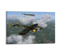 FYRNQ Military Poster WWII Fighter Aircraft Dornier 17Z German Bomber Poster Wall Art Print Retro Aesthetic Room Decor Painting Canvas Home And Office Decorations 12x18inch(30x45cm) Frame-style