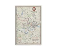 FYRNQ Vintage Map A Pre-Beck Map of London's Underground Railways Poster Wall Art Print Retro Aesthetic Room Decor Painting Canvas Home And Office Decorations 24x36inch(60x90cm) Unframe-style