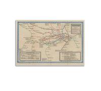 FYRNQ Vintage Map of London's Underground As Run by Separate Companies Poster Wall Art Print Retro Aesthetic Room Decor Painting Canvas Home And Office Decorations 20x30inch(50x75cm) Unframe-style