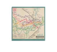 FYRNQ Vintage Map The Last Pre-Beck Pocket Map of The London Underground Poster Wall Art Print Retro Aesthetic Room Decor Painting Canvas Home And Office Decorations 28x28inch(70x70cm) Unframe-style