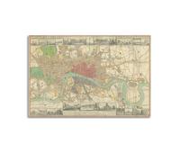 FYRNQ Vintage Map Town Plan of Georgian London Poster Wall Art Print Retro Aesthetic Room Decor Painting Canvas Home And Office Decorations 24x36inch(60x90cm) Unframe-style