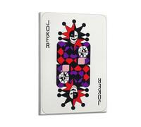 FYRNQ Vintage Poster Joker Playing Cards Poster Wall Art Print Retro Aesthetic Room Decor Painting Canvas Home And Office Decorations 08x12inch(20x30cm) Frame-style