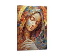 FYRNQ Virgin Mary Holy Mary Madonna Mother Mary Poster Wall Art Print Retro Aesthetic Room Decor Painting Canvas Home And Office Decorations 12x18inch(30x45cm) Frame-style