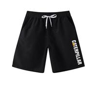 Fyrona Men's Sports Shorts Ca.TER-Pillar, Swimming Trunks 3D Print, Lightweight, Breathable Sweatpants(Black,L)