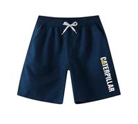 Fyrona Men's Sports Shorts Ca.TER-Pillar, Swimming Trunks 3D Print, Lightweight, Breathable Sweatpants(Dark Navy,L)
