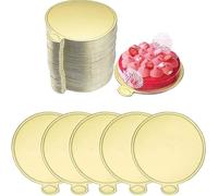 FYSL 100 Pcs Round Mousse Cake Boards 3.55" Mini Cake Boards, Cake Pastry Decorative Tools Kit for Mousse Cupcake Dessert Displays Tray, 9cm