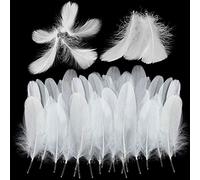 FYSL 300 x White Feathers, Natural Crafts Goose Feathers, for Costume, Bags, Earring Decoration, Dream Catchers DIY, Wedding Party Decorations