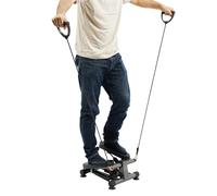 Fyssnn Mini Stepper for Exercise at Home, Hydraulic Step Machine with Resistance Bands & LCD Displaya & Non-Slip Pedal, Fitness Equipment for Home Gym Office, Exercise Steppers