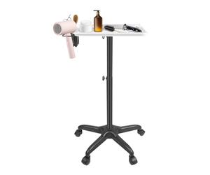 Fyssnn Removable Salon Tray Cart with Storage Platform Tattoo Tray with Adjustable Height & 360° Wheels Aluminium Beauty Hairdressing Trolley Service Instrument for Salon, Home, Spa Use (Silver)