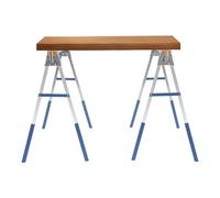 Fyssnn Workbench Saw Horse Twin Pack with 1200kg & 6 Adjustable Heights, Folding Saw Horse Tools, Trestle Table for Woodworking, Construction, Garage, Garden & Workshop Use (Blue, 2pcs)