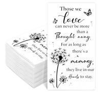 FYSUIMU 100 Pcs Funeral Guest Napkins Black White Dandelion Butterfly Paper Napkins Disposable Hand Towels for Bereavement Memorial Service Loved Ones Celebration of Life
