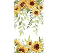 FYSUIMU 100 Pcs Greenery Floral Guest Napkins Disposable Napkins Sunflower Eucalyptus Leaves Dinner Hand Paper Napkin for Bathroom Spring Summer Party Baby Shower