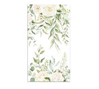 FYSUIMU 100 Pcs Greenery Floral Guest Napkins Disposable Napkins White Flower Eucalyptus Leaves Dinner Hand Paper Napkin for Bathroom Spring Summer Wedding Party Baby Shower