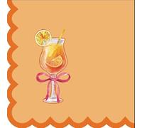 FYSUIMU 100 Pcs Love at First Spritz Cocktail Napkin Disposable Scalloped Paper Napkin Orange Drink Beverage Napkins for Wedding Bride Bachelorette Shower Party Supplies