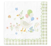 FYSUIMU 100 Pcs One Silly Goose Paper Napkins Sage Green Goose Floral Disposable Napkins Cute Luncheon Dinner Napkin for Birthday Baby Shower Party Table Supplies