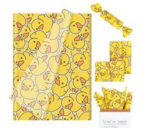 FYSUIMU 100 Sheets Rubber Duck Tissue Paper Yellow Cartoon Duck Gift Wrapping Paper Cute DIY Art Crafts Tissue for Birthday Baby Shower Holidays, 13.8 x 19.7 Inch