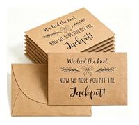 FYSUIMU 100Pcs Wedding Lottery Tickets Holders We Tie the Knot Now We Hope You Hit the Jackpot Kraft Envelope Holder with Heart Shaped Clasp for Bridal Shower Party Favors