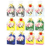 FYSUIMU 12 Sets Back to School Floral Envelope Boxes Composition Notebook Pencil Paper Treat Boxes Flower Bouquet Packaging Box for Teacher Appreciation Classroom Party Favors
