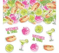 FYSUIMU 200Pcs Weenies & Tinis Table Confetti Pink Green Hot Dog Martini Cocktail Table Centerpiece Scatters for Margarita Birthday Bachelorette Bridal Shower Party Decoration