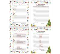 FYSUIMU 36Pcs Christmas Party Game Cards Set Colorful Xmas Light Bulb Tree Game Card with Songs Pictionary & Word Scramble Games for Adults Family Office Large Groups