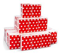 FYSUIMU 50 Bulk Valentine' s Day Tissue Packs Mini Travel Size Facial Tissues Red White Heart Portable Pocket Tissue for Wedding Anniversary Party Supplies